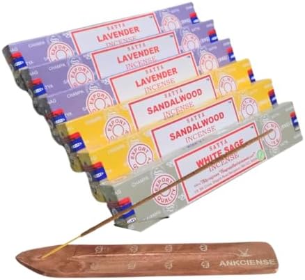 ANKCIENSE Incense Holder with 3 Fragrances 90 Sticks Variety Pack 1