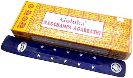 Govinda Incense Stick Holder Bundle with Nag Champa Incense - 250 GM Natural Box