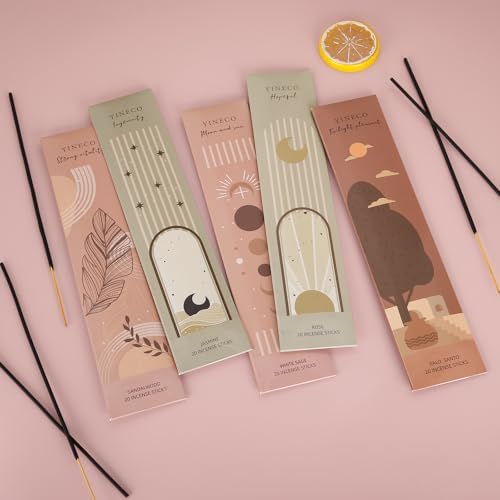 White Sage Sandalwood Incense Sticks Bundle - 100 Sticks Holder