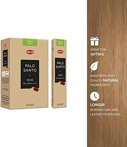 HEM Palo Santo Rose Natural Incense Sticks - 12 Packs