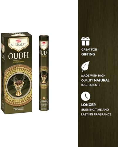 HEM Mukhalat Oudh Incense Sticks 120 Sticks 6 Boxes 9 Inches Long