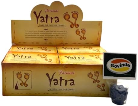 Govinda Incense Cone Holder Bundle with Parimal Yatra Natural Incense Cones