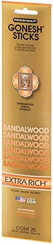 Gonesh Sandalwood Stick Incense 20 Pack Gold