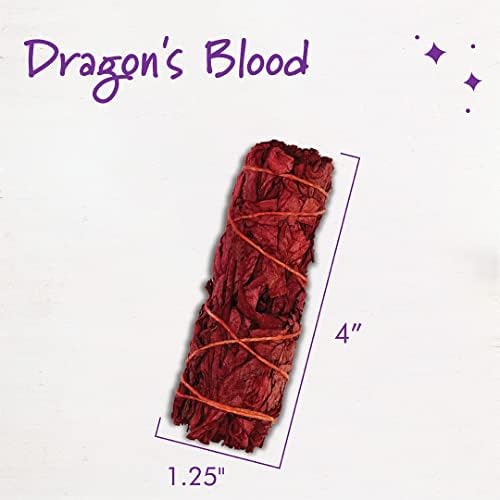 ESPOIR AMOUR Dragons Blood Sage Smudge Sticks - 3 for Protection Healing and Ritual