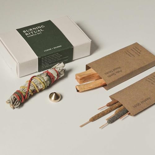 Burning Ritual Kit with Mini White Sage and Incense Sticks