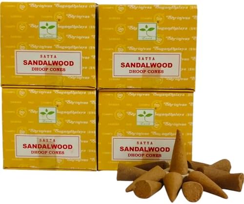 Giftbrit Satya Nag Champa Incense Cones 48 Pieces 4 Packs