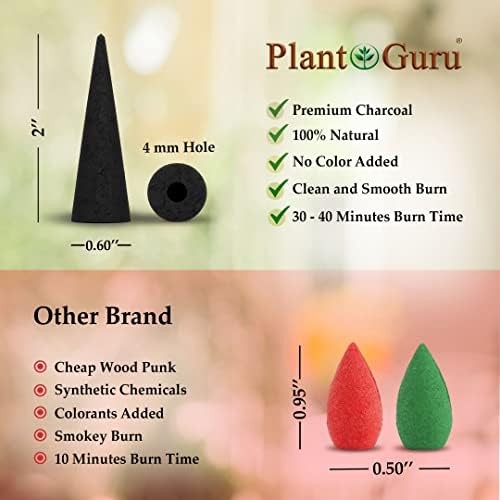 60 Natural Charcoal Incense Cones for DIY Aromatherapy