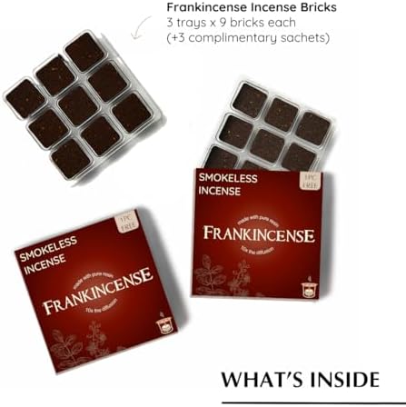 Aromafume Frankincense Incense Bricks 3 Trays x 9 Pieces Refill Pack