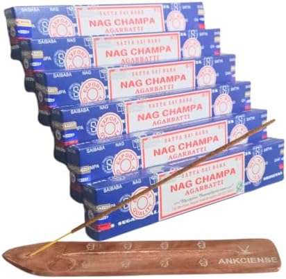 ANKCIENSE Incense Stick Holder with Satya Nag Champa Incense 15g