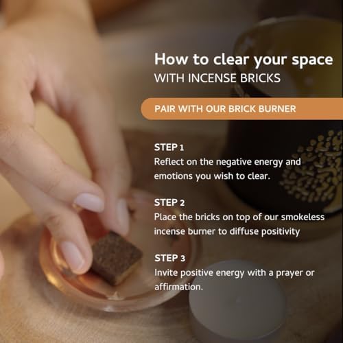 Palo Santo Cinnamon Smokeless Incense Bricks with Rainbow Burner