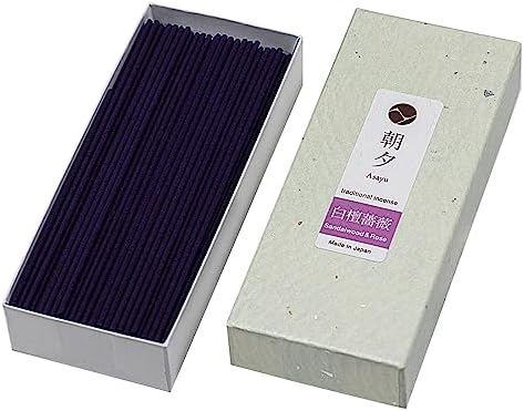 Asayu Japan Traditional Smoke Incense Sticks Sandalwood Rose Blend 40gr for Relaxation Meditation Yoga