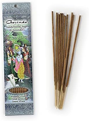 Govinda Sandalwood Sage Lavender Hand-Rolled Incense Sticks