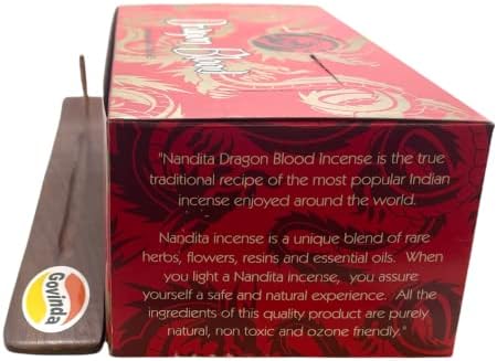 Govinda Incense Stick Holder Bundle with Nandita Dragon Blood Incense Sticks