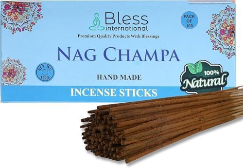 Bless Nag Champa Natural Handmade Incense Sticks 100 Sticks