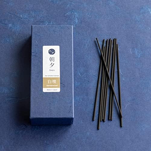 Asayu Japan Gift Set Sandalwood Incense Navy Blue Lotus Holder