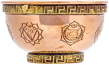 7 Chakras Copper Offering Bowl for Altar Use
