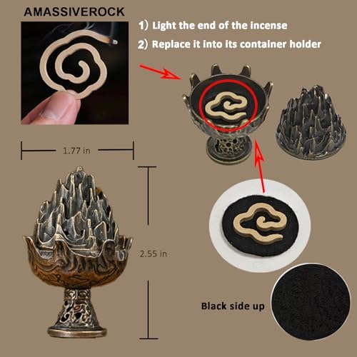 Sandalwood Incense Coils with Brass Holder 42 PCS