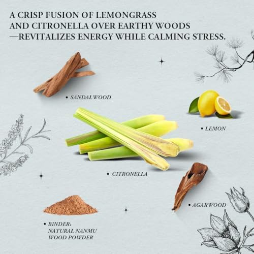 Fresh Uplifting Innergy Lemongrass Citronella Square Incense Sticks