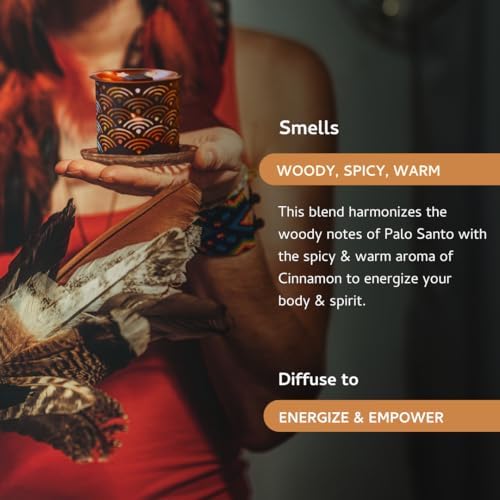 Palo Santo Cinnamon Smokeless Incense Bricks with Rainbow Burner