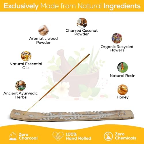 Satya Sandalwood Incense Sticks 250gm Pack with Raajsee Holder
