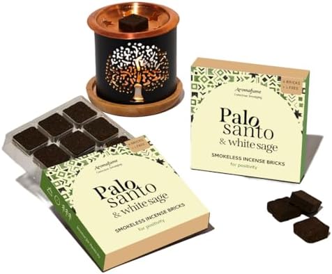 Palo Santo and White Sage Smokeless Incense Bricks Set