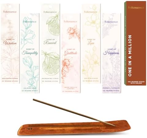 Folkulture Incense Stick Set of 6 with Holder for Gift