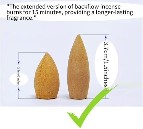 530 Pcs Large Backflow Incense Cones 7 Mixed Natural Scents