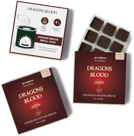 Aromafume Dragons Blood Incense Bricks 3 Trays x 9 Pieces Each Refill Pack