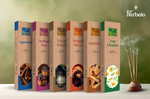 NIRBELO Premium Incense Sticks Set of 6 with Holder