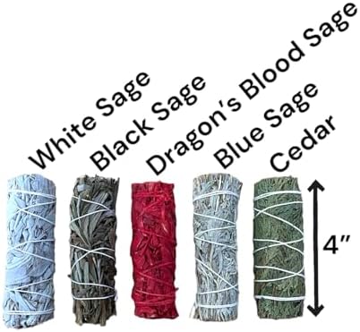 5 pcs Smudge Stick Sampler Kit - Natural Aromas for Cleansing