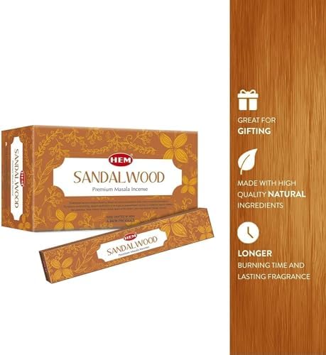 HEM Sandalwood Incense Sticks 100g - Premium Aromatic