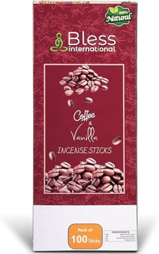 Bless International Coffee Vanilla Natural Incense Sticks 100 Sticks 150GM