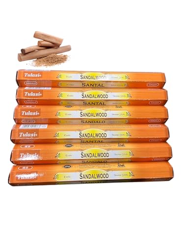 Salco Sandalwood Incense Box of Six 20 Stick Hex Tubes