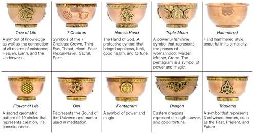 7 Chakras Copper Offering Bowl for Altar Use