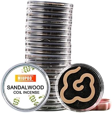 Miupoo Sandalwood Coil Incense with Portable Rack