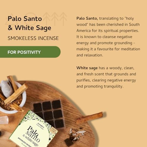 Palo Santo and White Sage Smokeless Incense Bricks Set