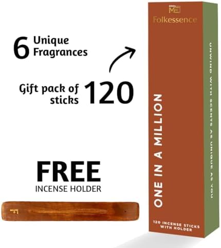 Folkulture Incense Stick Set of 6 with Holder for Gift