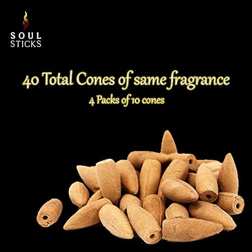 Soul Sticks Backflow Incense Cones 40PCS Organic Aromatic Set