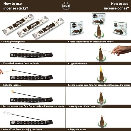 TRUMIRI Oud Incense Sticks Cones Combo Pack