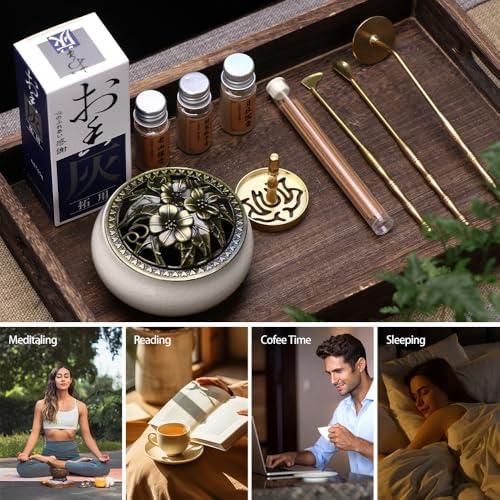 Relchane Brass Powder Incense Burner Kit 10 Pcs