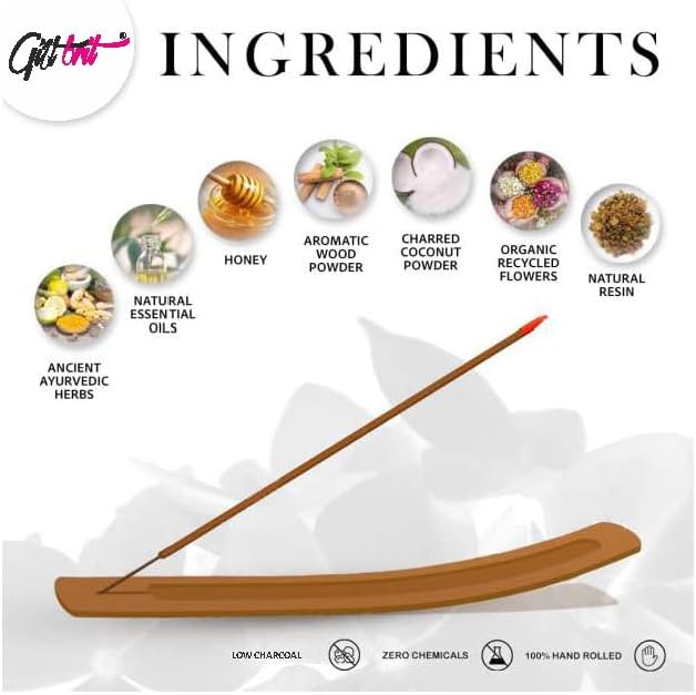 Giftbrit Sandalwood Incense Sticks 100 Pack with Holder