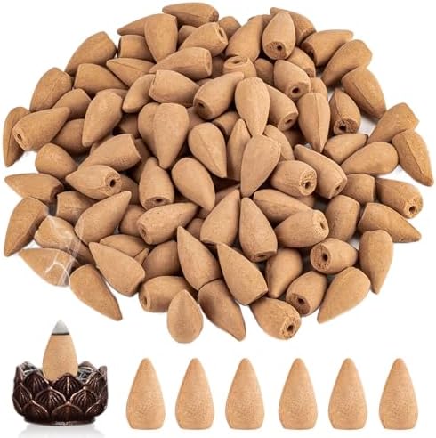 Sukh Backflow Incense Cones - 108pcs Sandalwood Scented Waterfall Aromatherapy Burners