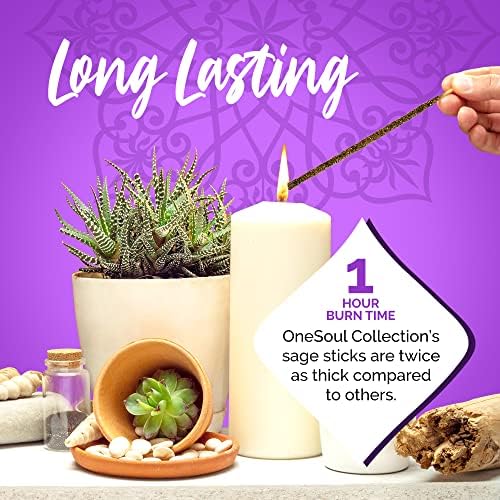 OneSoul Collection Palo Santo Incense Sticks Premium 1-Hour Burn Pack of 20