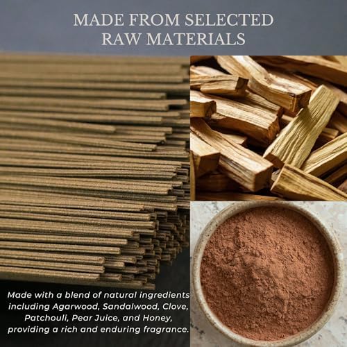 TUDMOEOL 200Pcs Natural Incense Sticks for 30 Mins with Lid Holder
