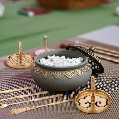 WEBEEDY 5Pcs Brass Incense Tool Kit Set for Yoga and Meditation