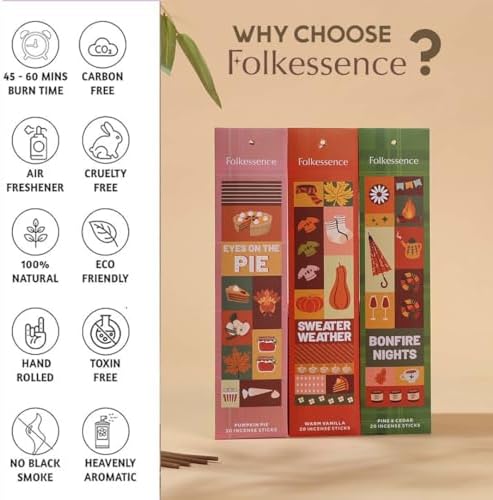 Folkulture Fall Incense Set of 6 with 45 Min Burn Time