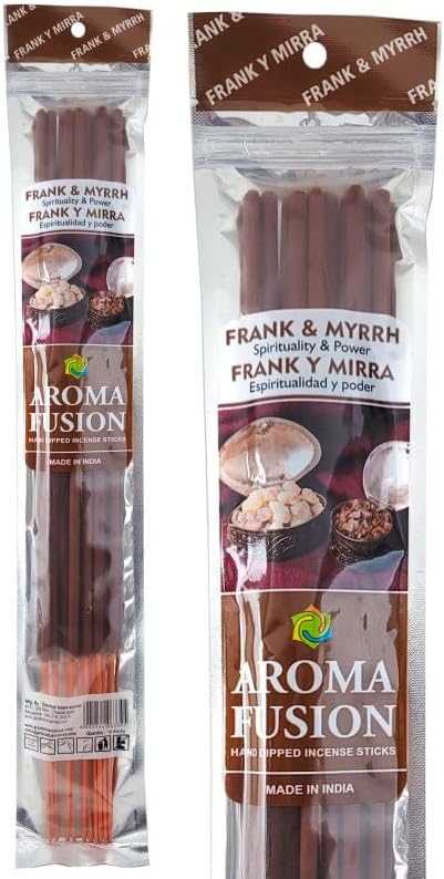 Aroma Fusion 19 Inch Jumbo Hand Dipped Incense 10 Stick Pack Frank Myrrh