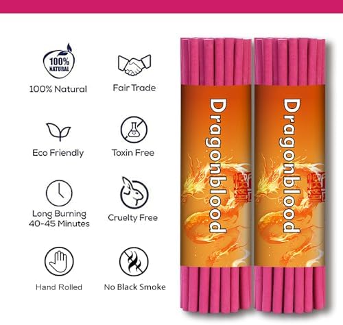 RELCHANE Thick Incense Sticks 120 Min Burning Time with Holder 40pcs