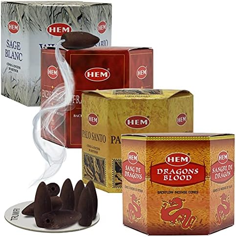 Variety Pack Backflow Incense Cones with Mat Bundle 4