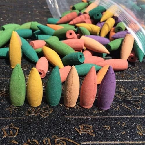 60 Pcs Mixed Natural Scents Mini Backflow Incense Cones for Home Patio and Meditation